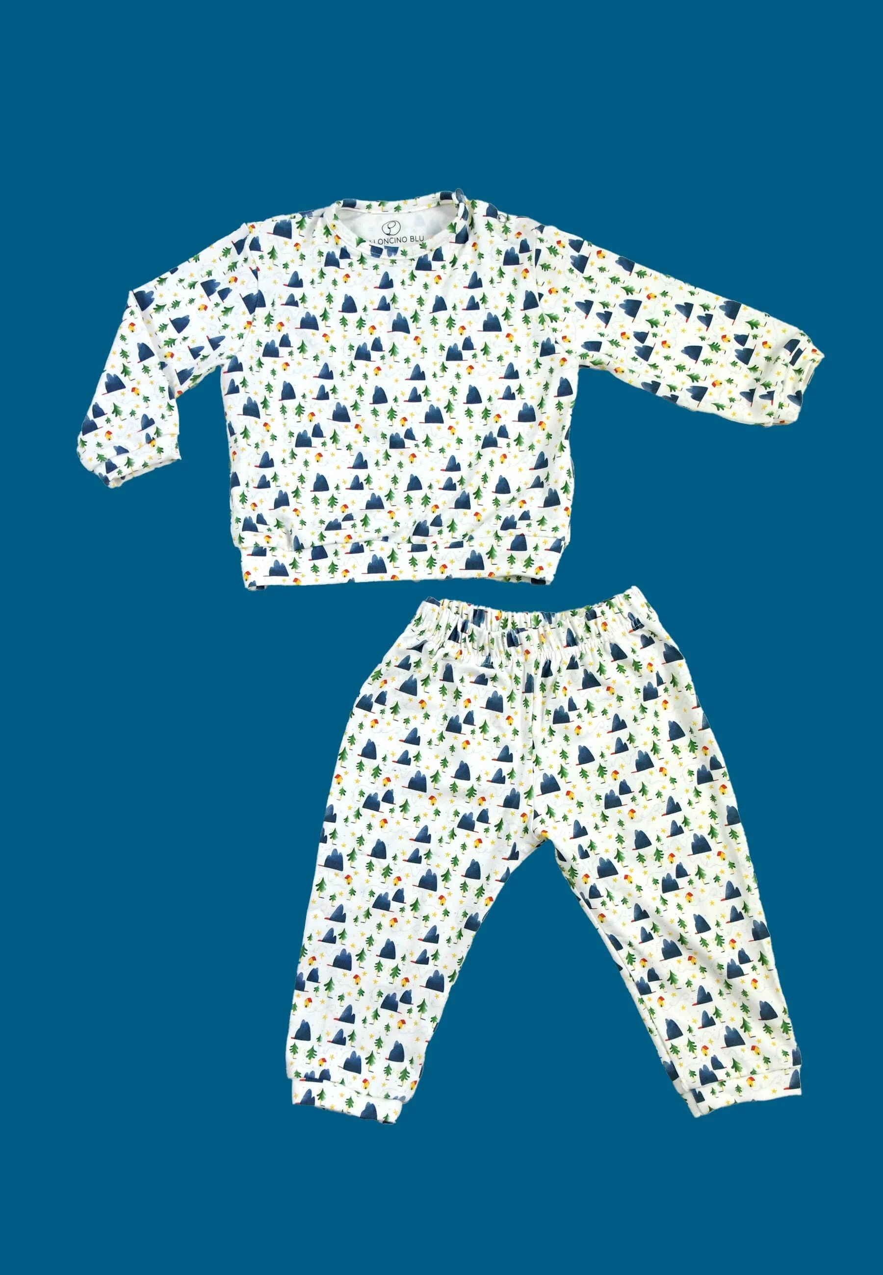 Two-piece bamboo pajamas - Alpina - Blue balloon