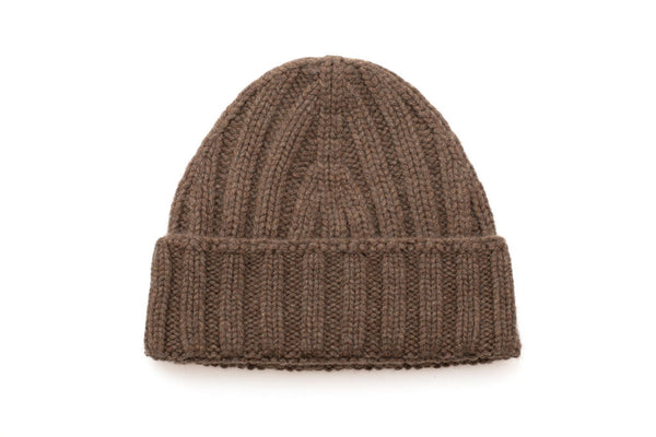 Brown pure cashmere hat