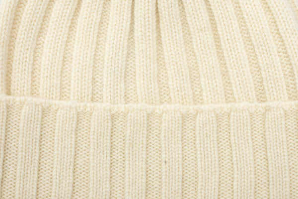 White pure cashmere hat