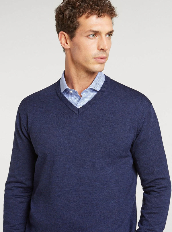 Merino wool V-neck sweater