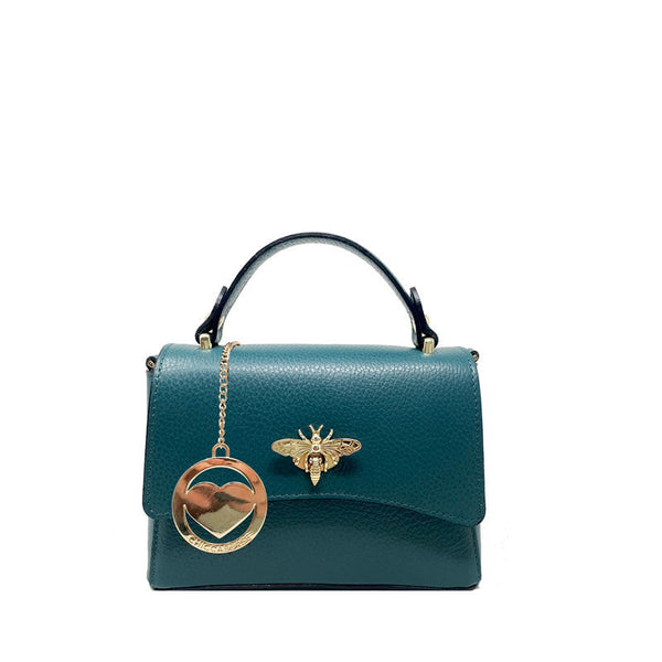 Small Women's Leather Clutch Bag with Bee Closure - Taormina k061 