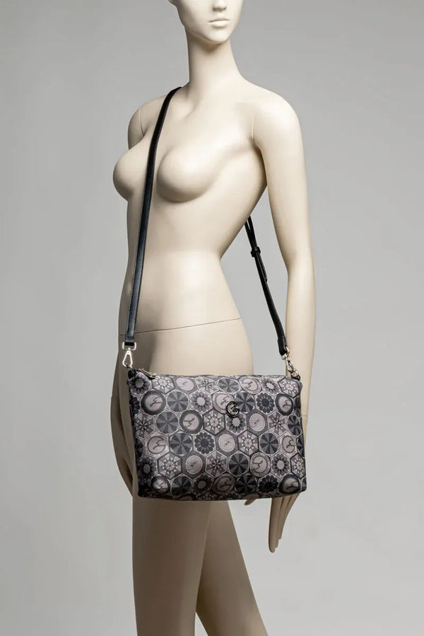 Teodosia Reversible Black Small Shopping Bag
