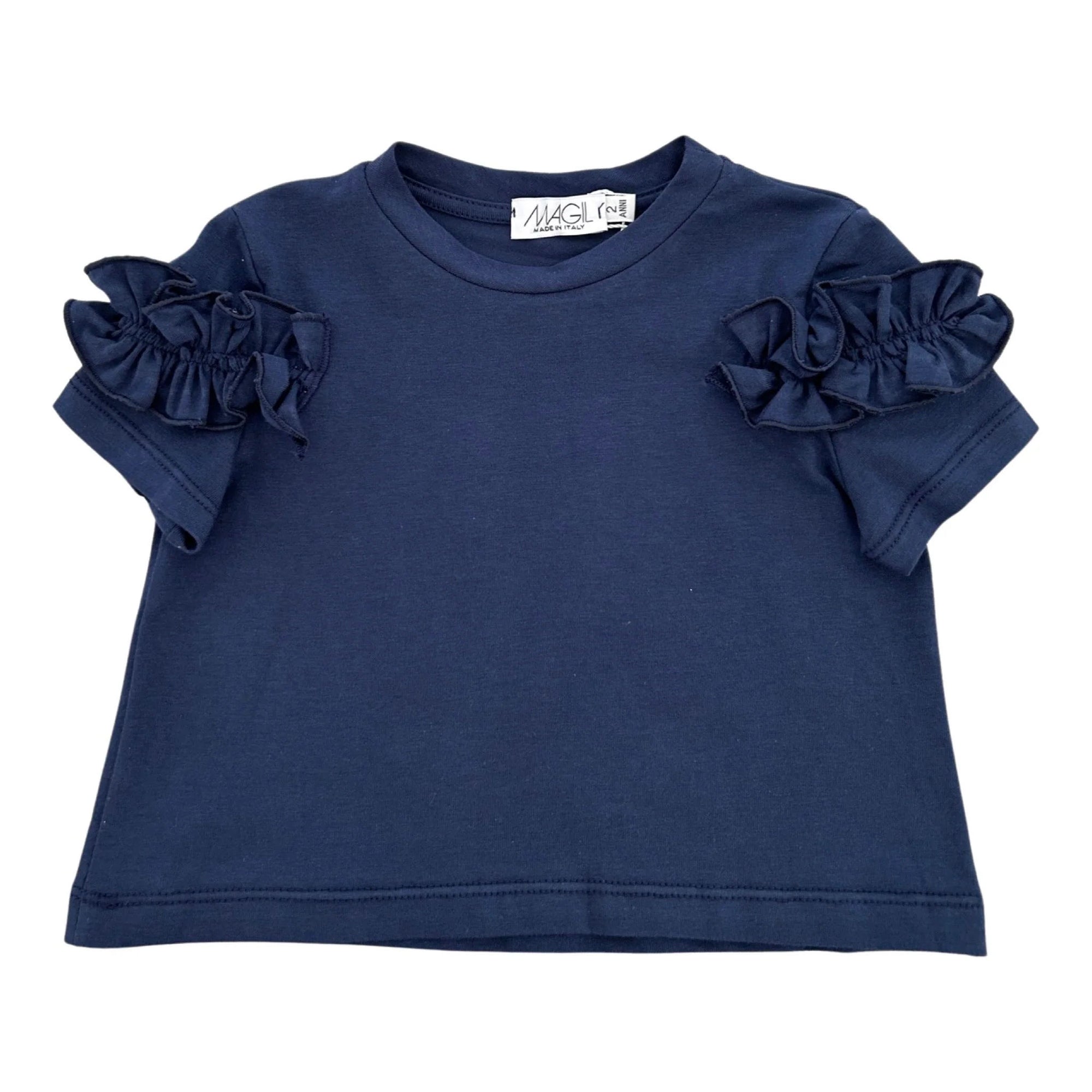 T-SHIRT CON ROUCHES SULLE MANICHE