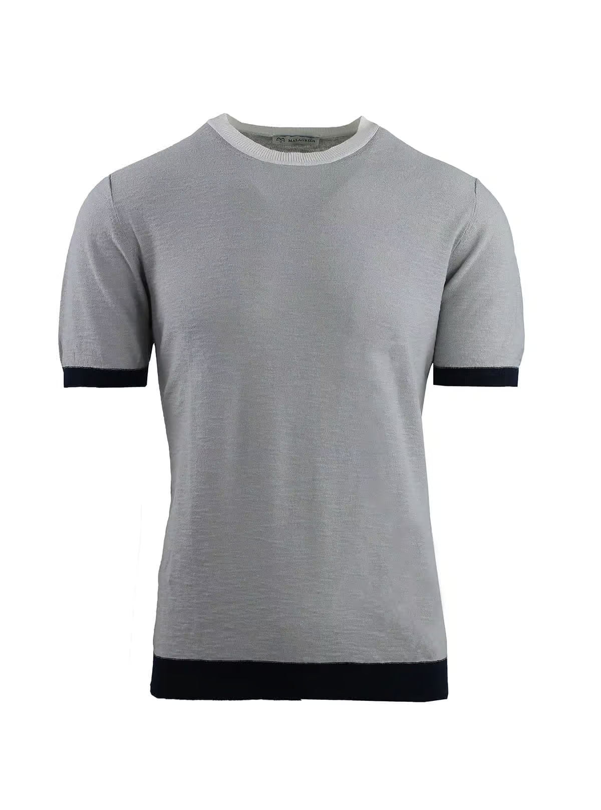 CREW NECK WITH HALF SLEEVES AND CONTRASTING EDGES
