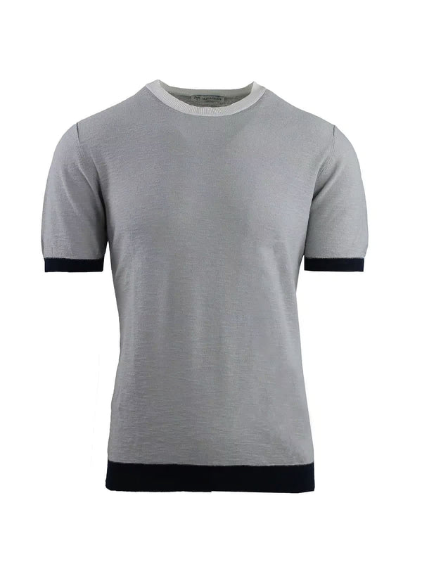 CREW NECK WITH HALF SLEEVES AND CONTRASTING EDGES