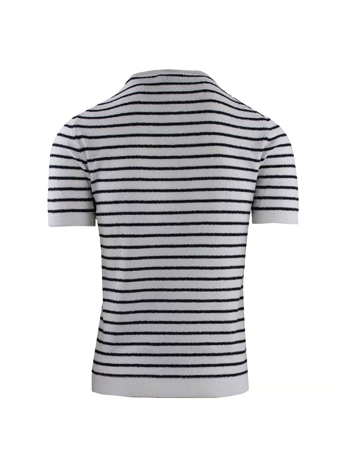 CREW NECK SHORT SLEEVE STRIPED SPONGE