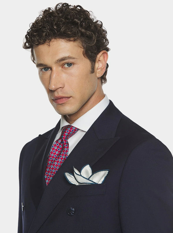 Blue double-breasted suit