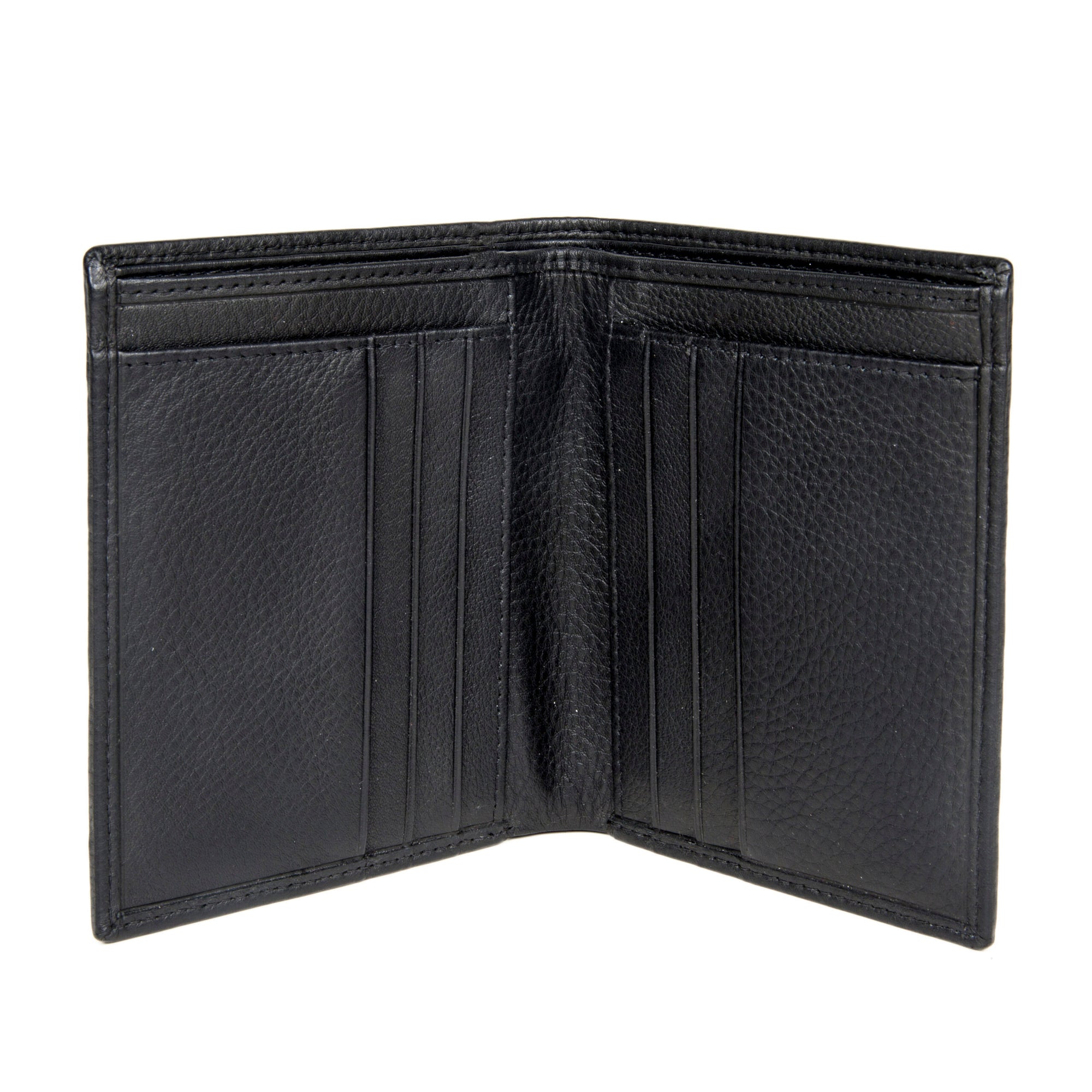 Black Leather Vertical Wallet