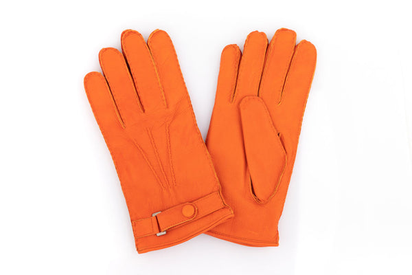 Orange Deerskin Gloves