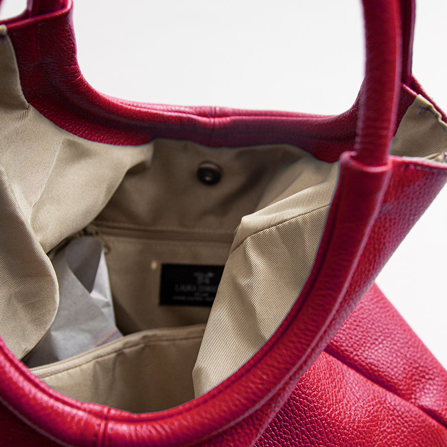 INDIA - Maxi bag with round handle in azalea leather