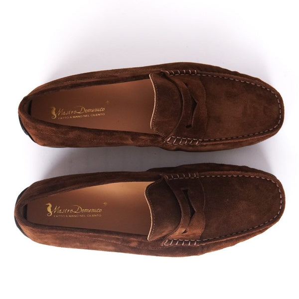 MastroDomenico Men's Handmade Moccasins - Dravite Brown