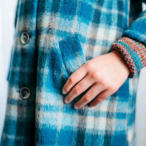 OVERSIZED CHECKED COAT WITH MAXI COLLAR DETAIL