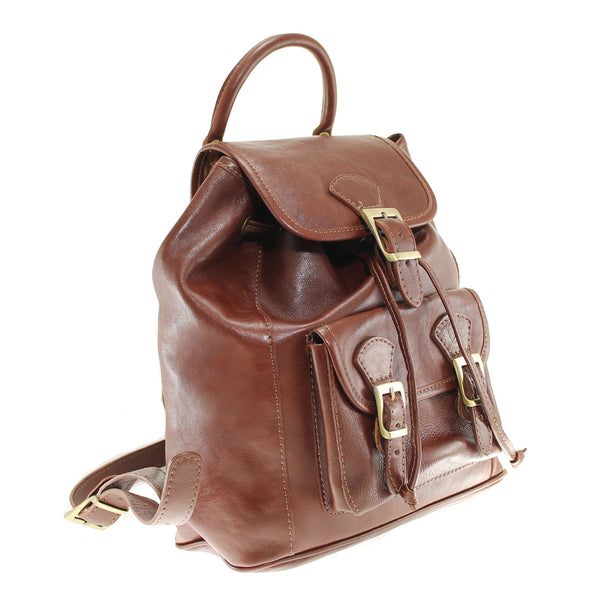 Unisex Leather Backpack Made in Italy - 27x30x13 Cm - 9126 