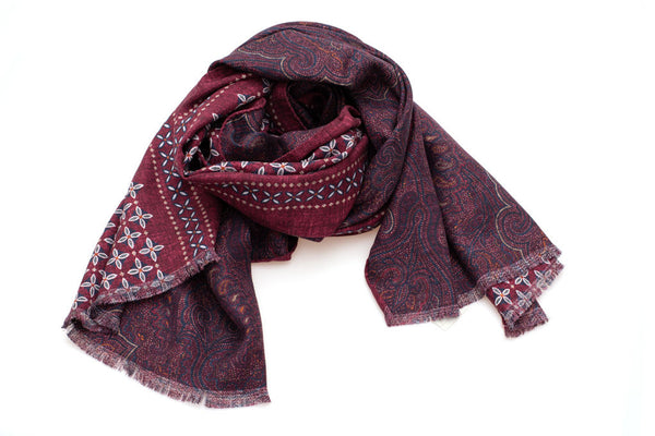Red pure silk scarf