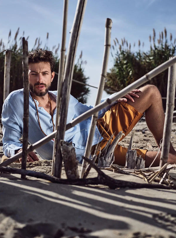 BERMUDA SHORTS IN WORKED FABRIC