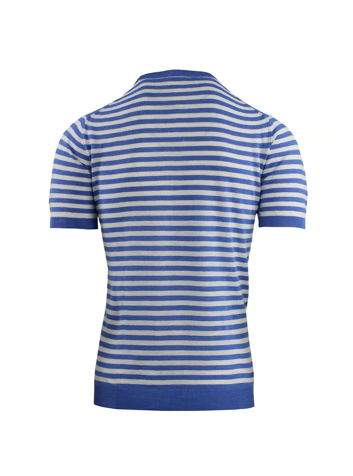 CREW NECK WITH HALF SLEEVES AND EVEN STRIPES