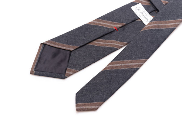 Regimental grey tie in pure wool