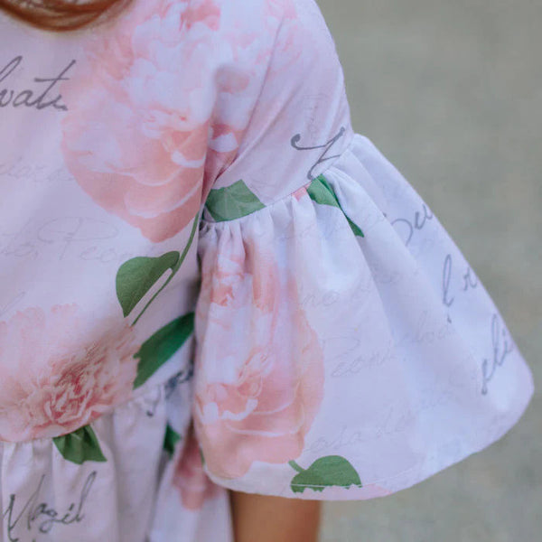 MAGLIA STAMPA FANTASIA CON MANICHE VOLANT