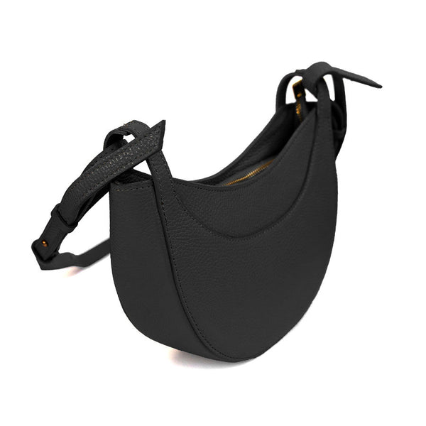 SMILE - Mezzaluna in pelle nero