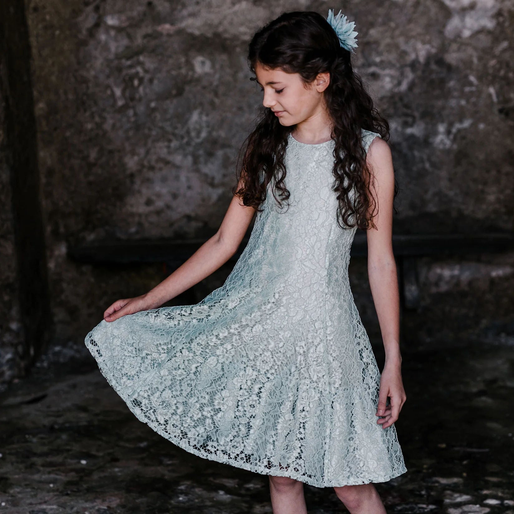 GREEN LACE DRESS