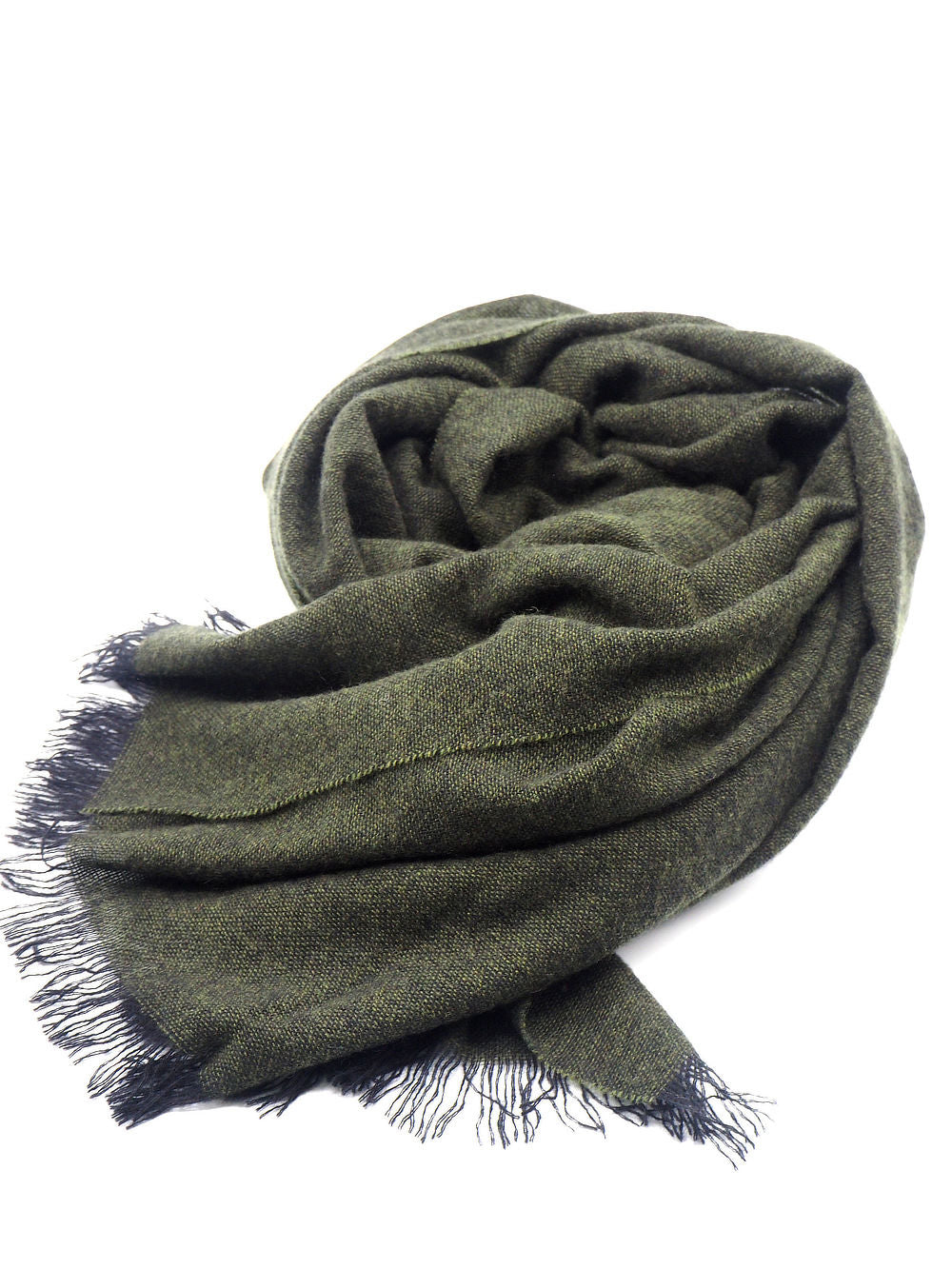 Pure cashmere green scarf
