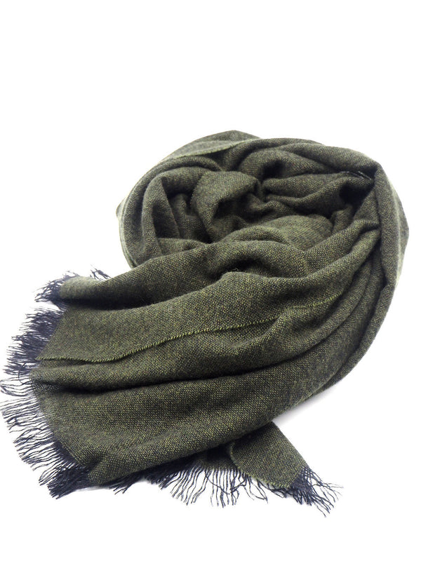 Pure cashmere green scarf
