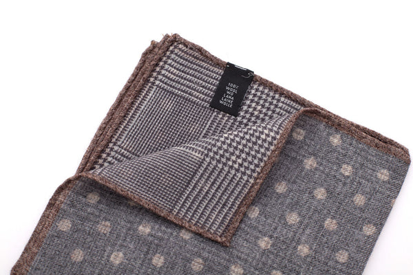 Grey polka dot clutch bag in pure wool