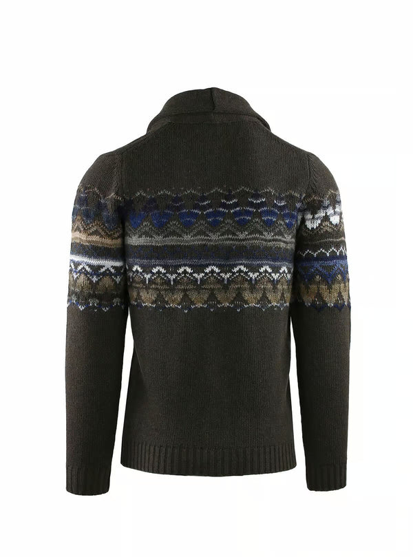 SHAWL JACKET WITH SHADED JACQUARD