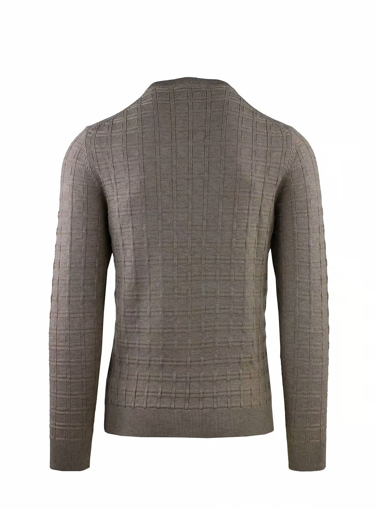 CHECKED WORK CREW NECK