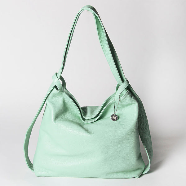 VENICE AM - Zaino/borsa in pelle dollaro menta