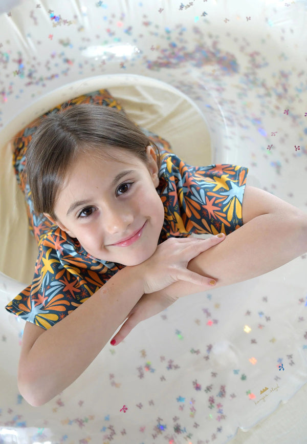 Two Piece Bamboo Pajamas - Stars and Fireworks - Blue Balloon