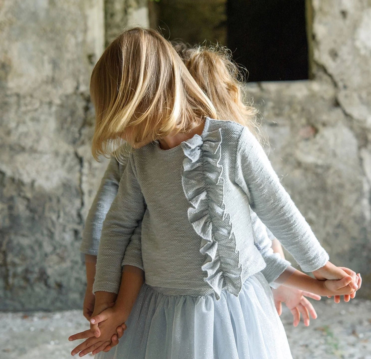 POWDER CARDIGAN WITH RUFFLES