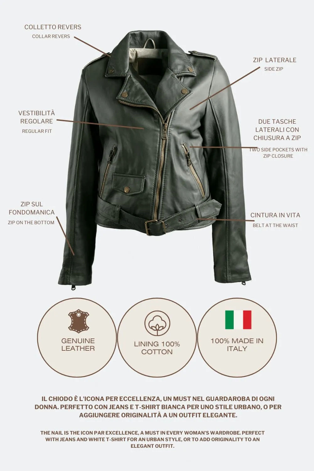 Chiodo Donna Verde