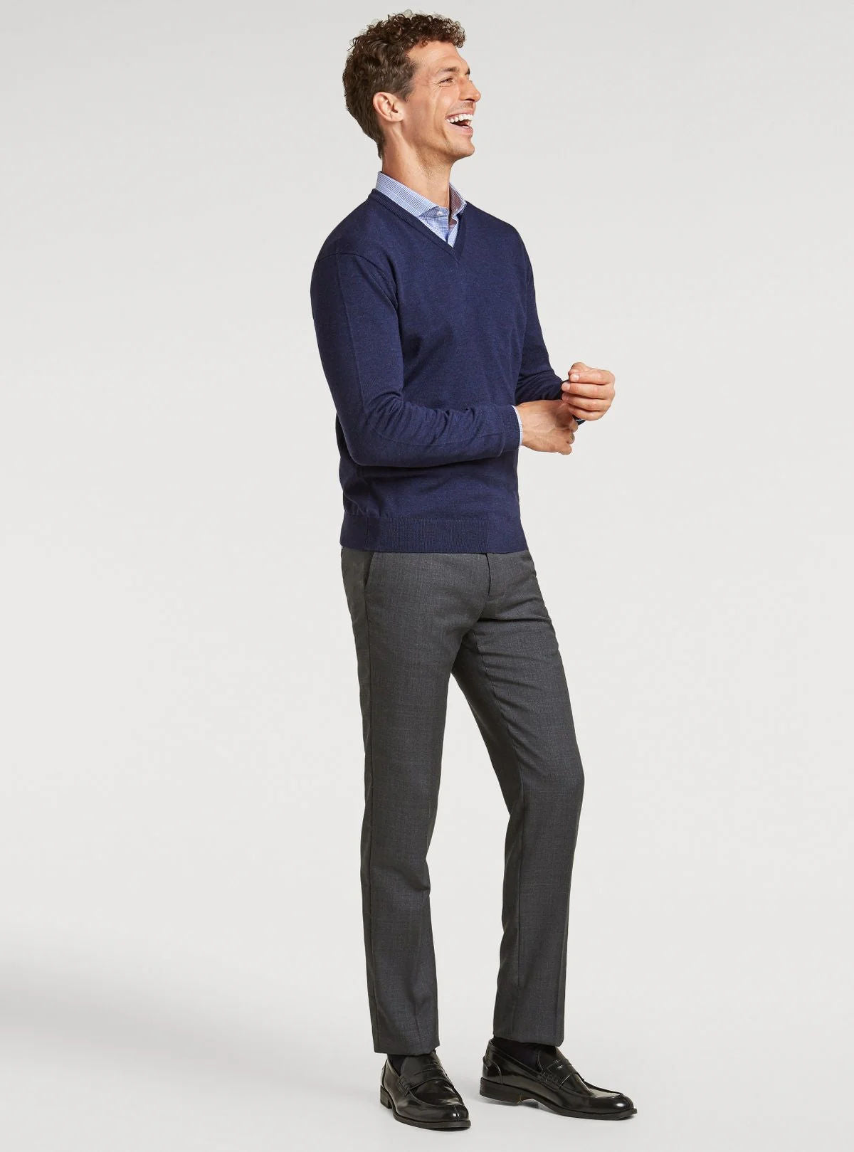 Merino wool V-neck sweater