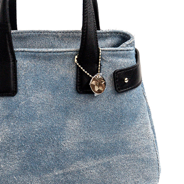 DENIM - Bauletto in camoscio effetto denim