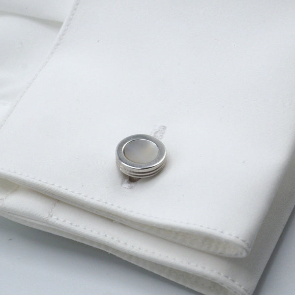 Elegant Round Mother of Pearl Cufflinks