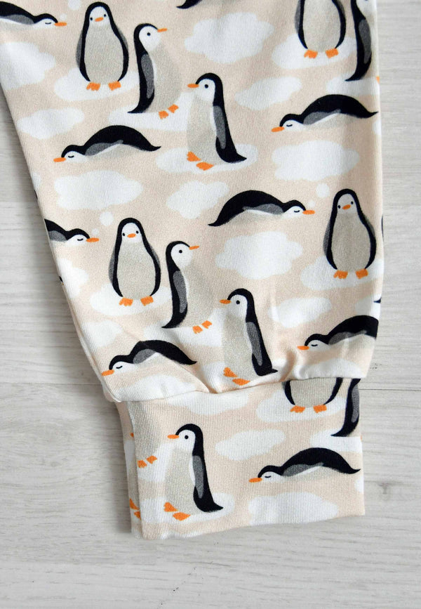 Pigiama due pezzi in bambù - Pinguini - Palloncino blu