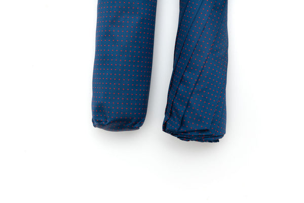 Mario Talarico folding umbrella blue with polka dots and elm handle