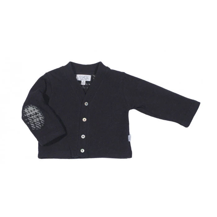 CARDIGAN WITH CHECKED PATCHES