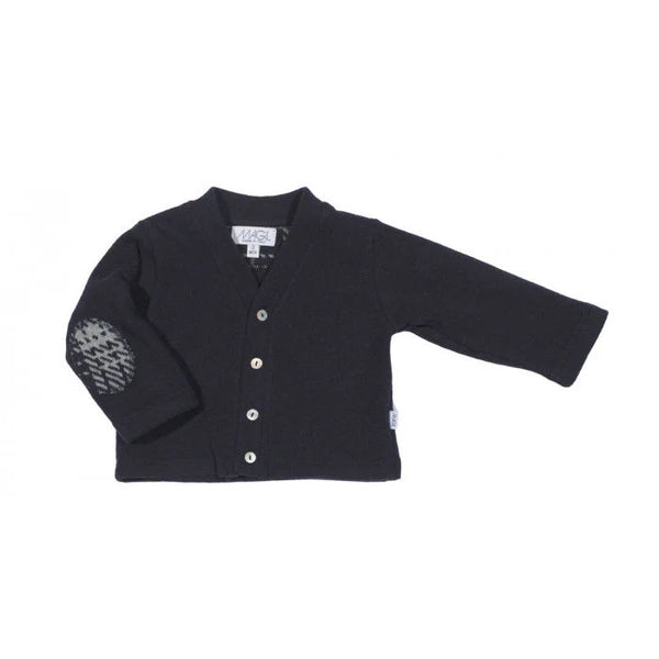 CARDIGAN WITH CHECKED PATCHES