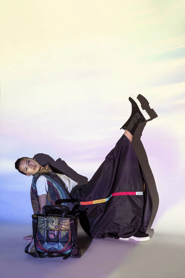 Planetarium Black Quilted Bag