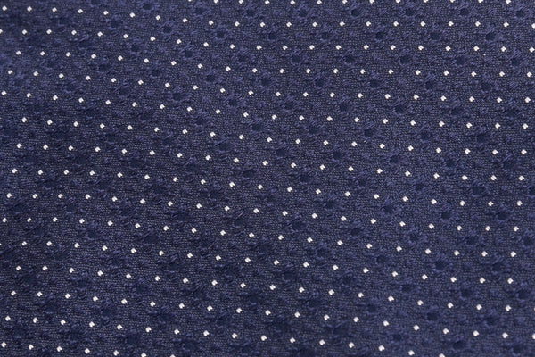 Navy blue tie with micro polka dots in pure silk