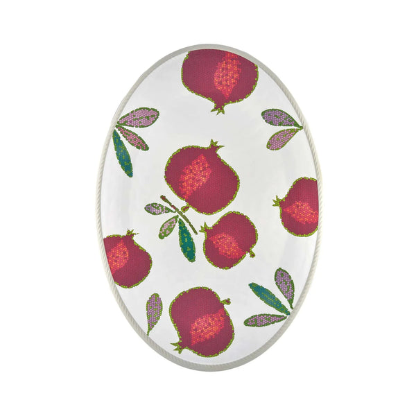 Large Oval Tray Pomegranate
