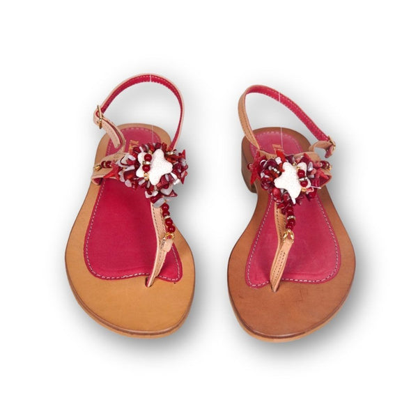 MastroDomenico Women's Handmade Sandals - Coral