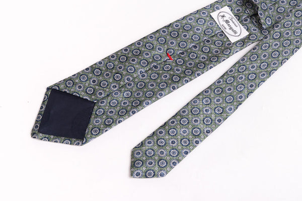 Pure green silk tie
