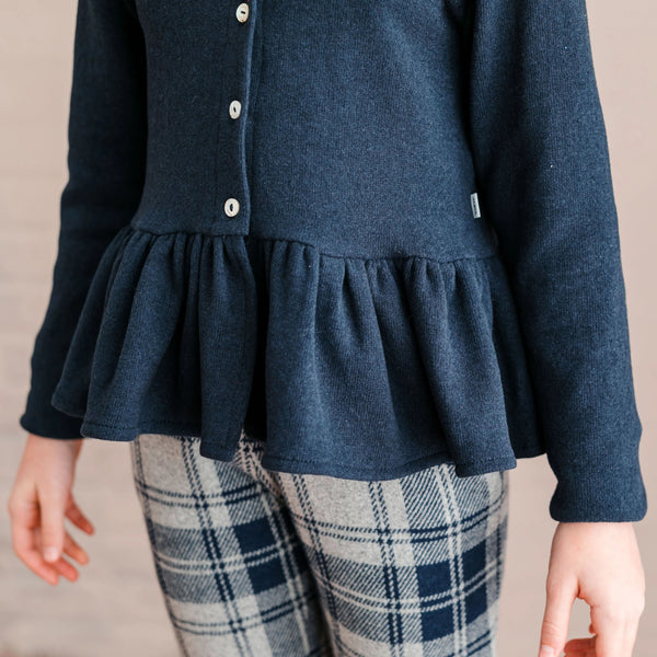 CARDIGAN CON BALZA E SPILLA POMPON