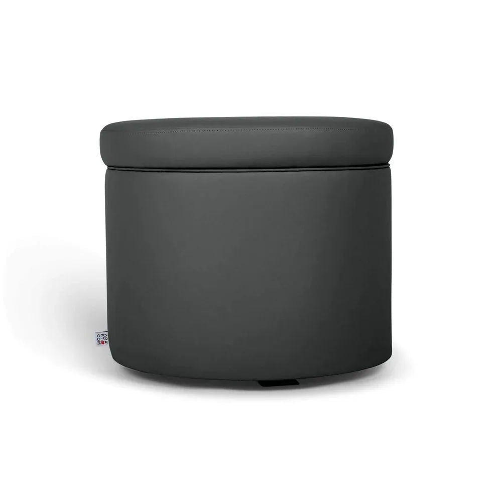 PANDORA 50 ROUND ECO, Pouf Contenitore Ecopelle Rotondo 50 h42
