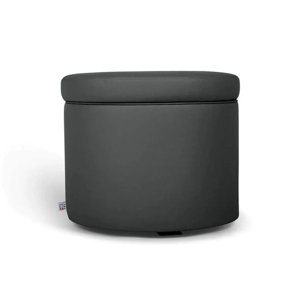 PANDORA 50 ROUND ECO, Pouf Contenitore Ecopelle Rotondo 50 h42