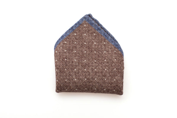 Polka dot clutch bag in pure brown wool