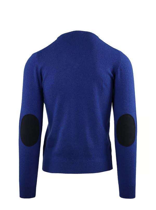 BLEND CASHMERE PULLOVER WITH ALCANTARA PATCHES